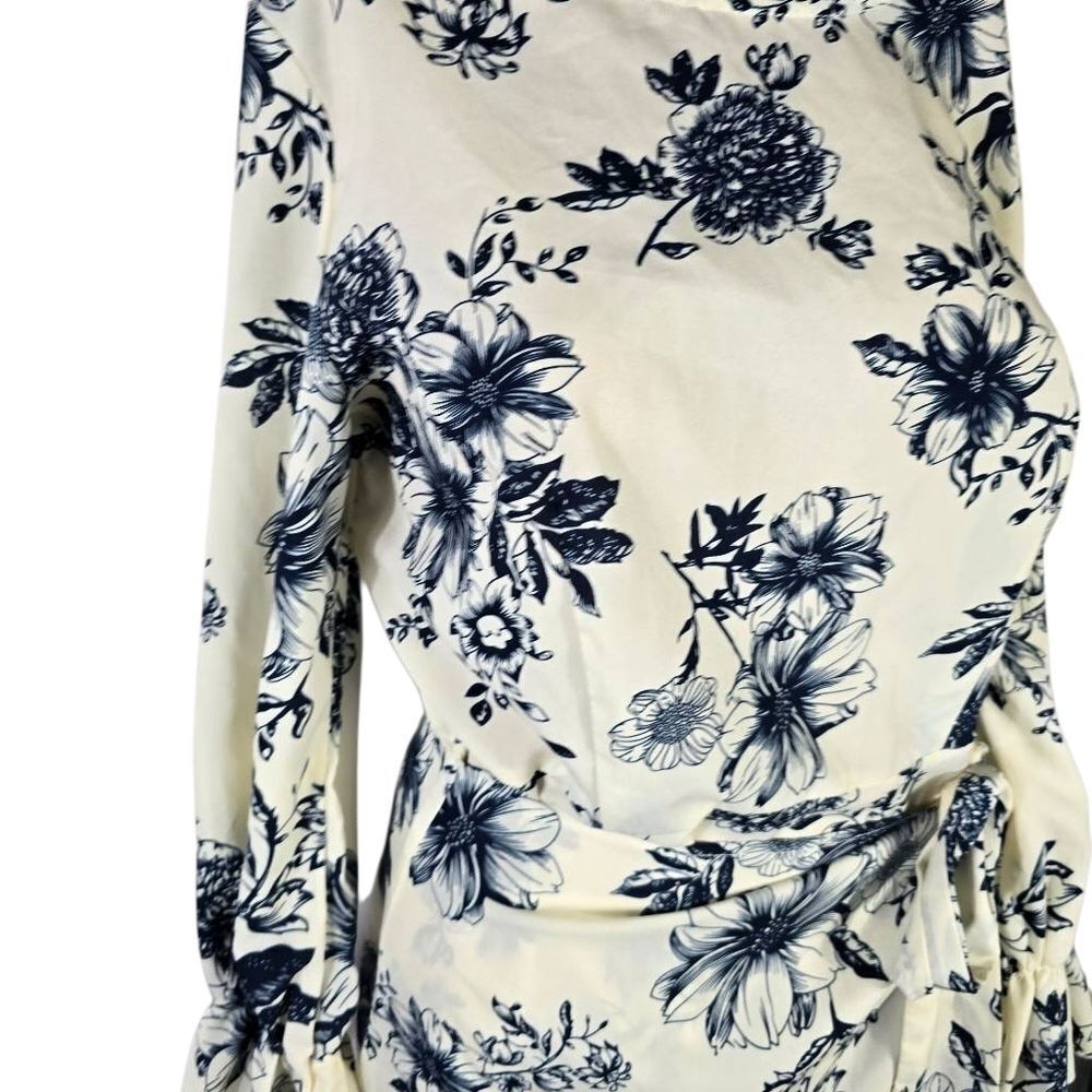Reformation Floral Print Dress with Ruffle Sleeves Size Xl - Picture 11 of 13